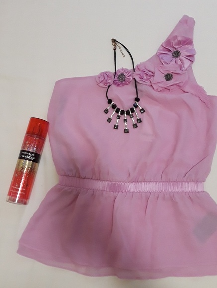 Bebe One shoulder peplum top - Picture 2 of 4